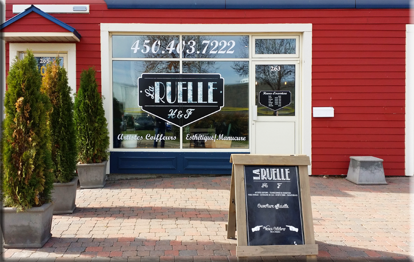 La Ruelle, salon de coiffure, Chambly, Qc.